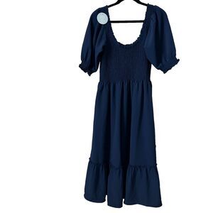 NWT Hill House The Louisa Nap Dress in Navy Crepe Size Medium